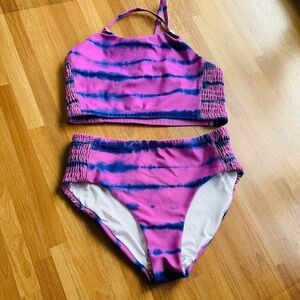 Zella tie dye girls bikini size 10 hot pink